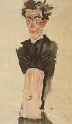 Egon Schiele Self-Portrait with Bare Stomach (mnk12) oil on canvas